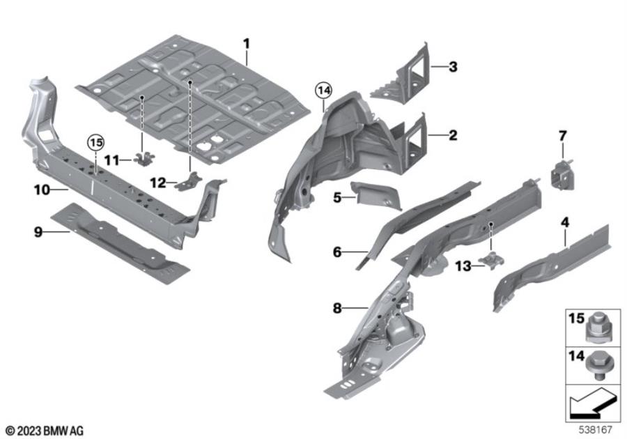 Diagram Rear wheelhouse/floor parts for your MINI