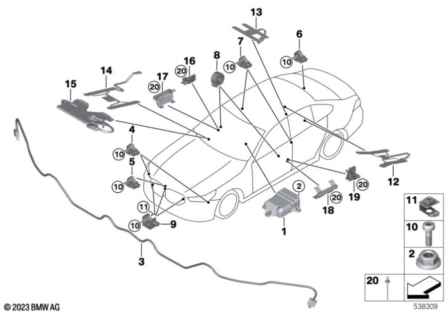 Diagram Electric parts airbag for your 2018 BMW X2 28iX  