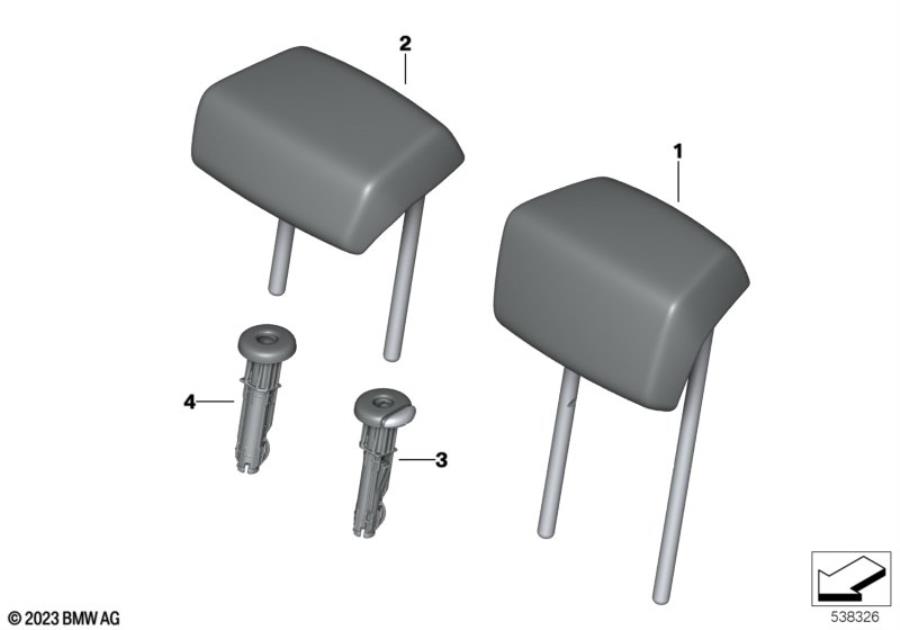 Diagram Rear seat head restraint for your BMW