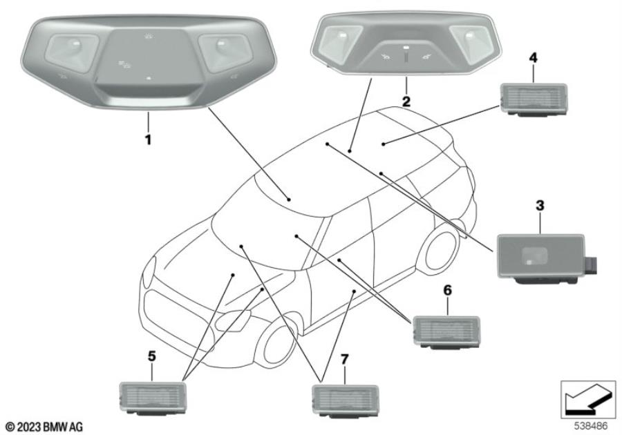 Diagram Interior lights for your MINI