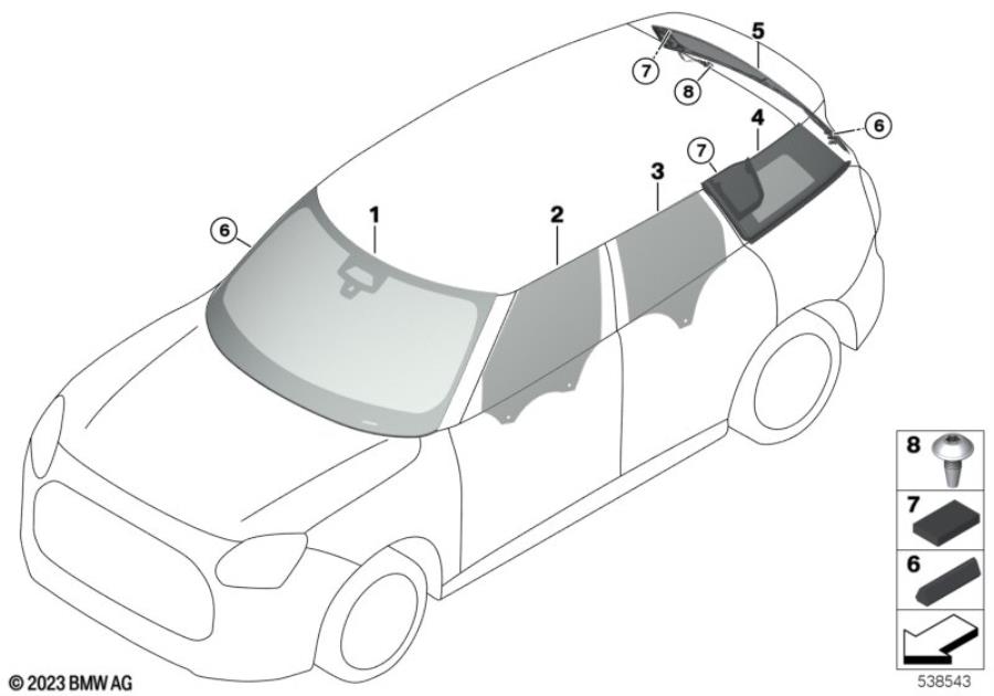 Diagram Glazing for your MINI