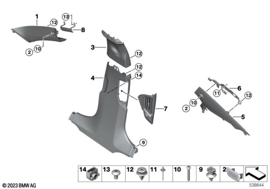 Diagram Trim panel A- / B- / C-Column for your 2017 BMW M4 GTS   