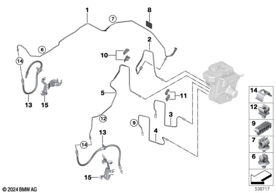 Diagram Brake pipe, front for your BMW