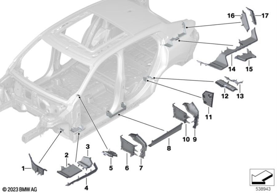 Diagram Cavity sealings for your BMW M6  