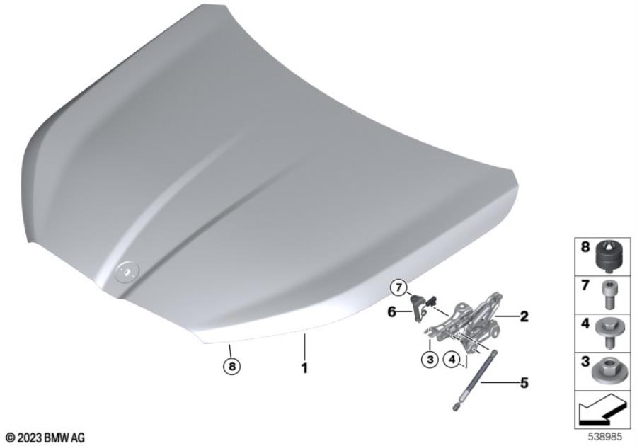 Diagram Hood / mounted parts for your 1988 BMW M6   