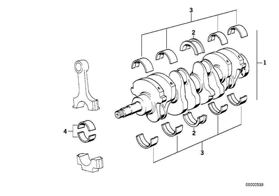 Diagram Crankshaft With Bearing Shells for your 2018 BMW M6   