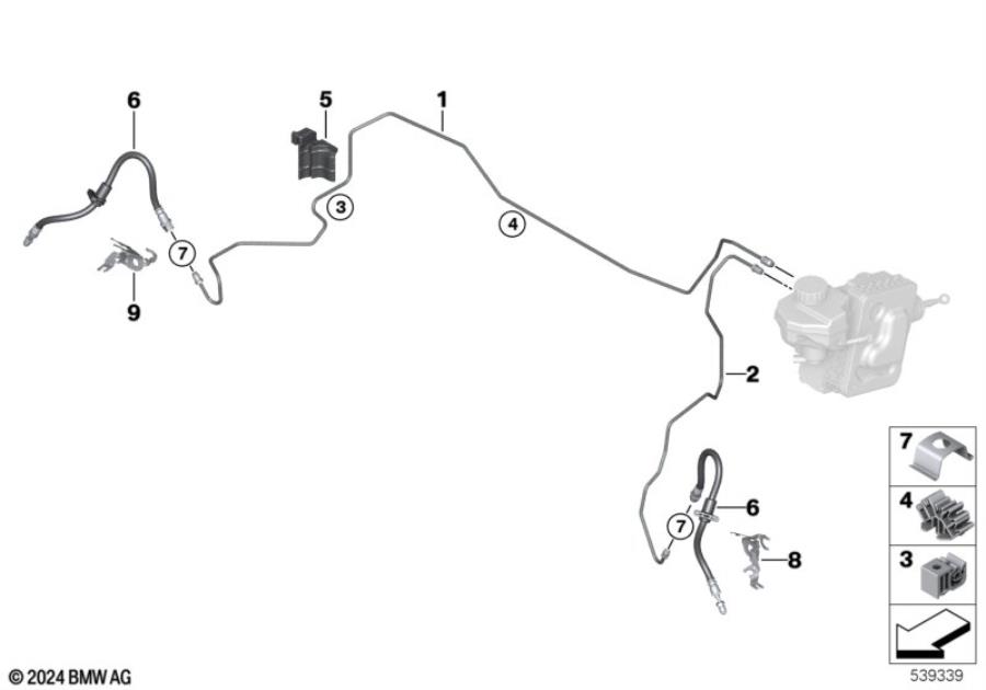 Diagram Brake pipe, front for your MINI