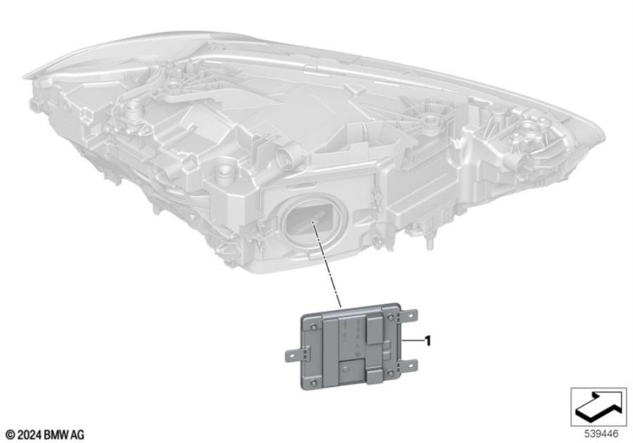 Diagram Single parts, headlight electronics for your BMW