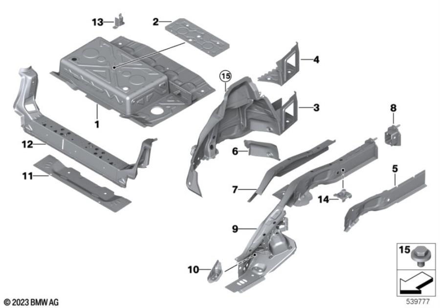 Diagram Rear wheelhouse/floor parts for your MINI