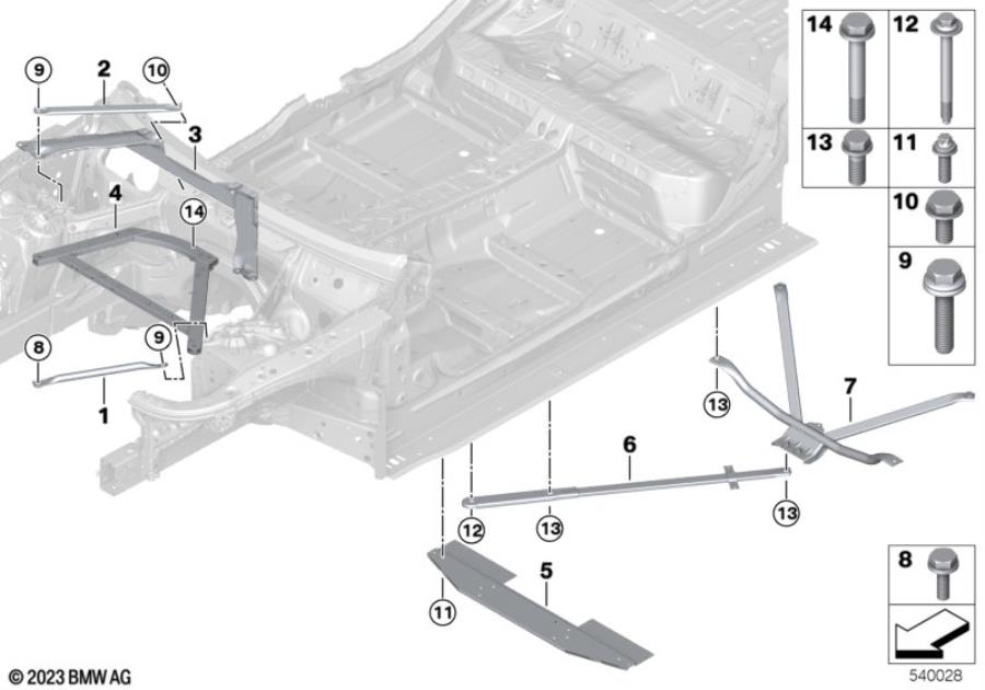 Diagram Reinforcement, body for your BMW X2  