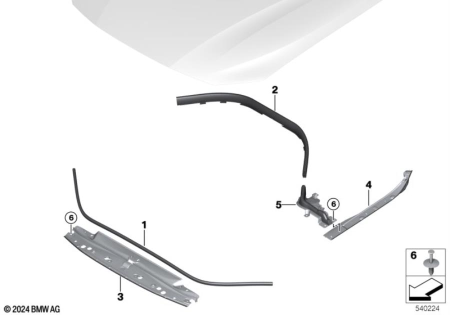 Diagram Hood seals for your BMW