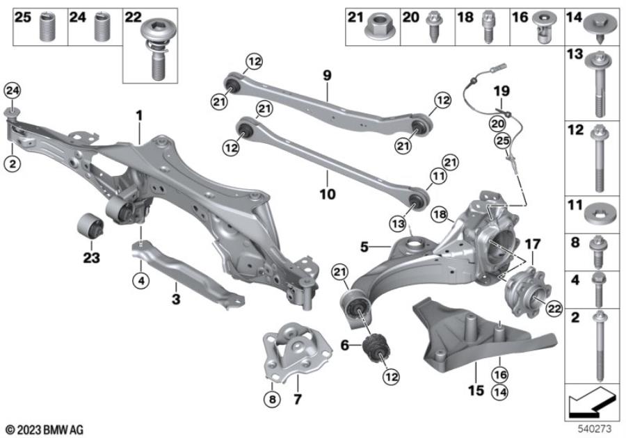 Diagram Rr axle support, wheel susp.,whl bearing for your MINI