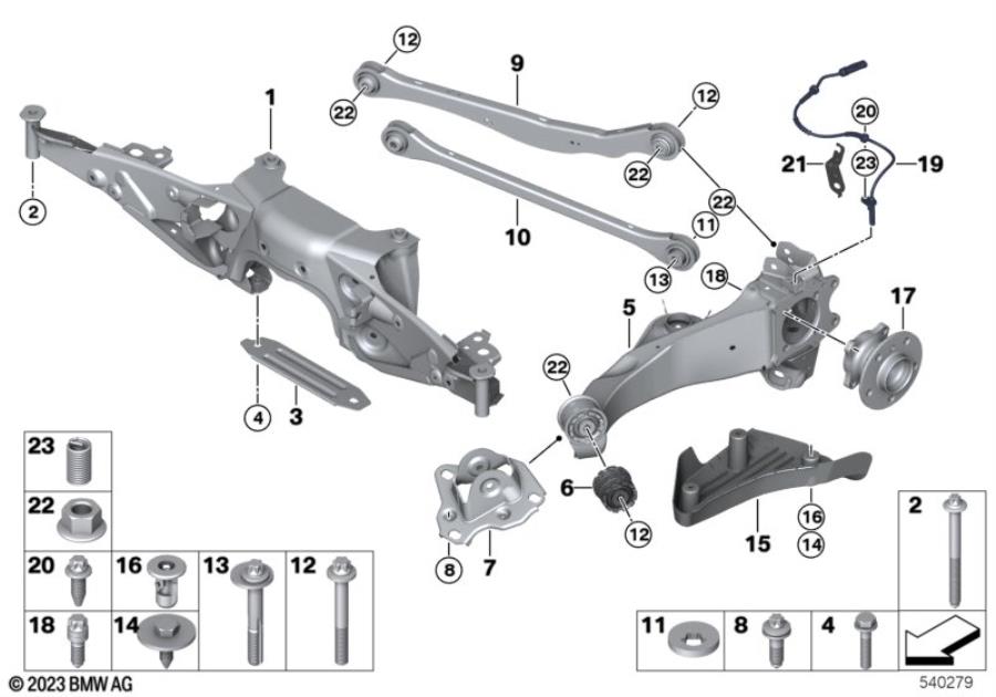 Diagram Rr axle support, wheel susp.,whl bearing for your MINI