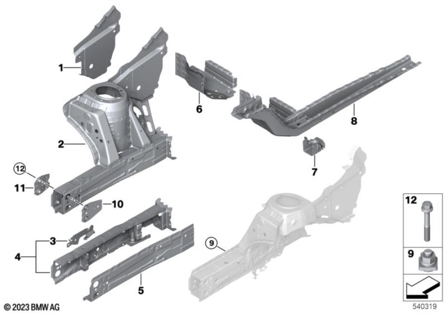 Diagram Wheelhouse/engine support for your 2016 BMW M6   