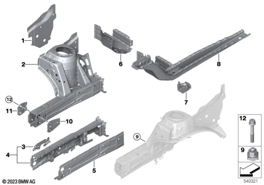 Diagram Wheelhouse/engine support for your MINI