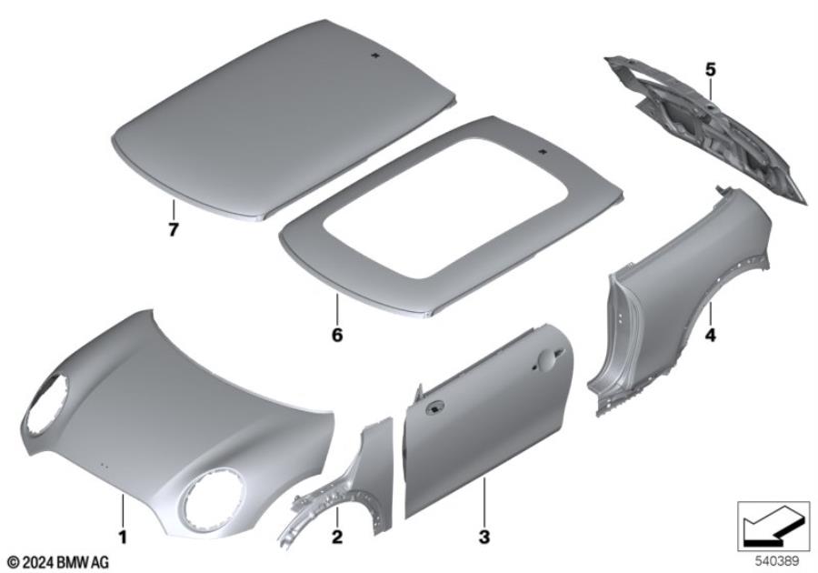 Diagram Outer panels for your MINI