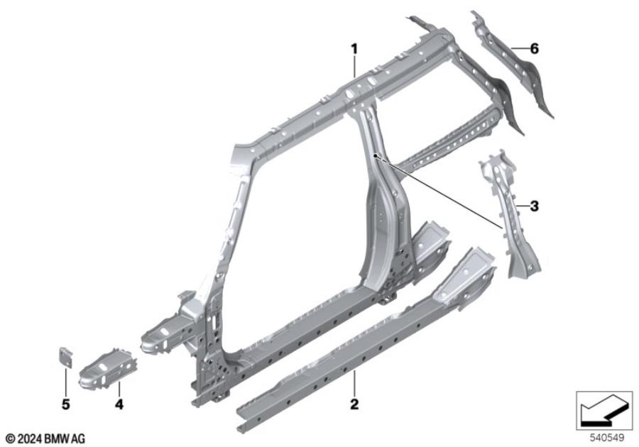 Diagram Side frame section, center for your MINI