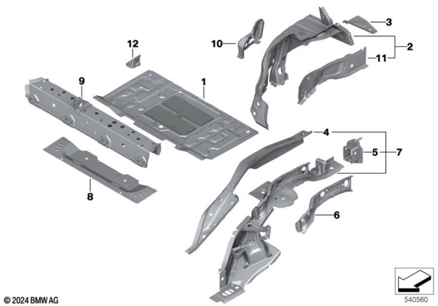 Diagram Rear wheelhouse/floor parts for your MINI