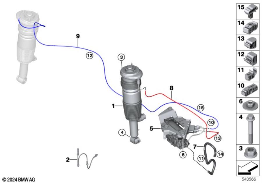 Diagram Air spring strut, rear/control units for your 2017 BMW M6   