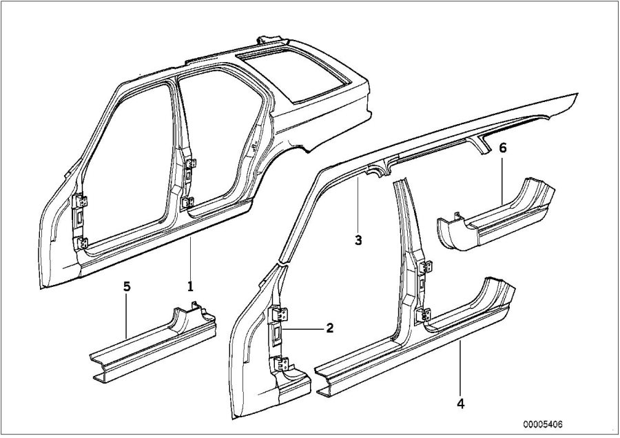 Diagram Body-side frame for your BMW