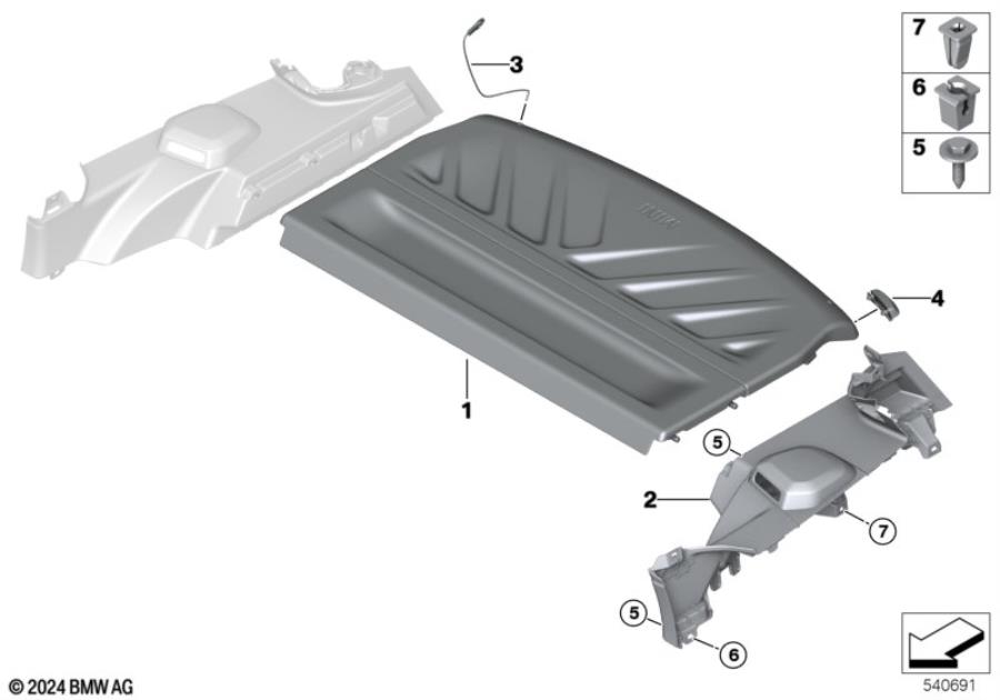 Diagram Rear window shelf for your MINI