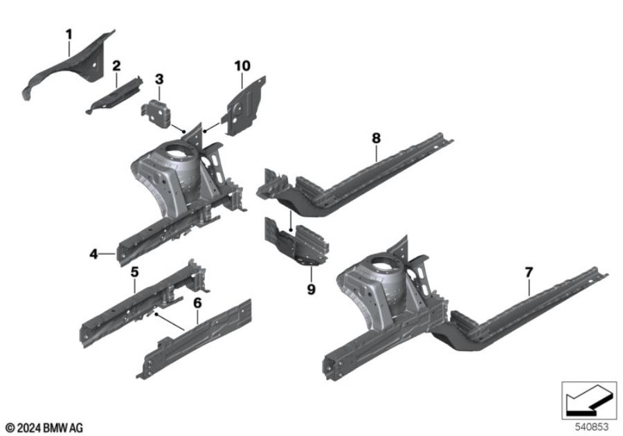 Diagram Wheelhouse/engine support for your MINI