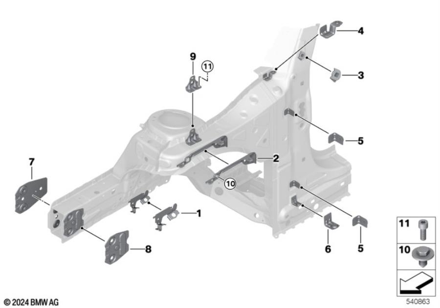 Diagram Front body bracket for your MINI