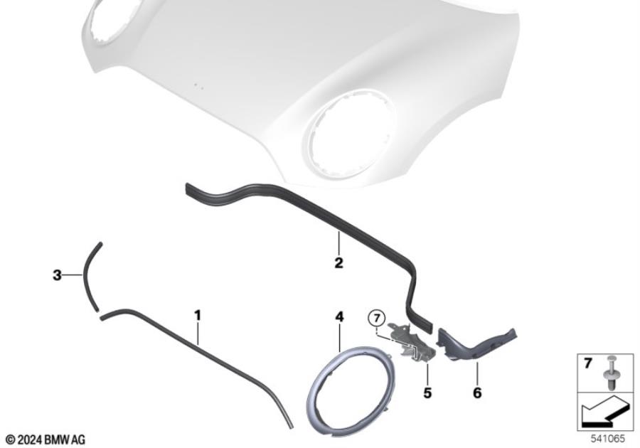 Diagram Hood seals for your MINI