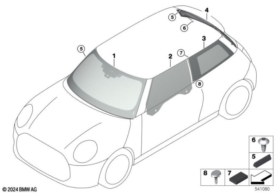 Diagram Glazing for your MINI