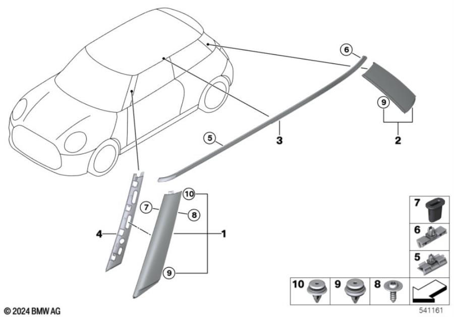 Diagram Outer trim covers / trim grill II for your MINI