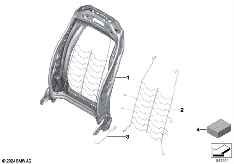 Diagram Seat, front, backrest frame for your MINI