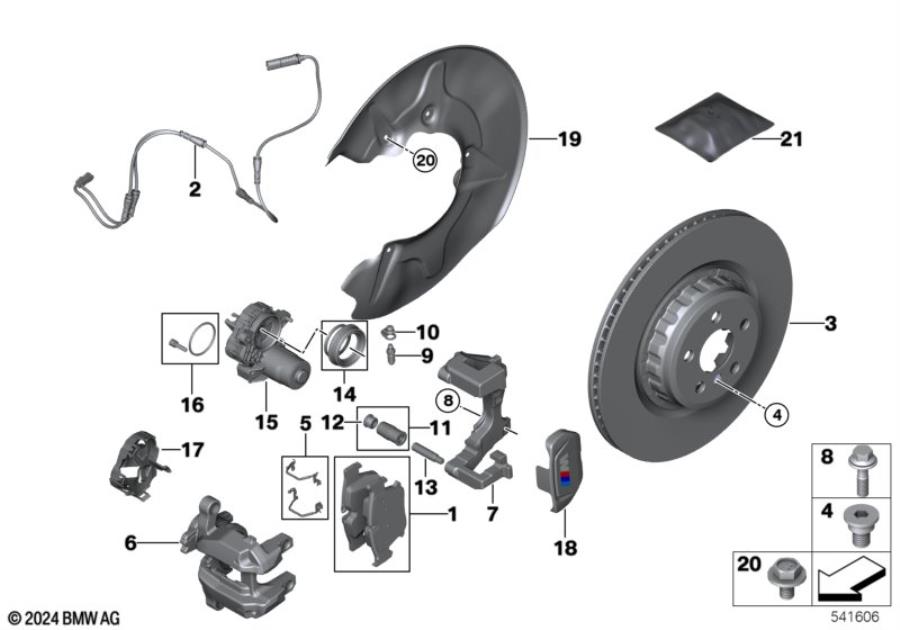 Diagram Rear brake / brake pad / wear sensor for your BMW