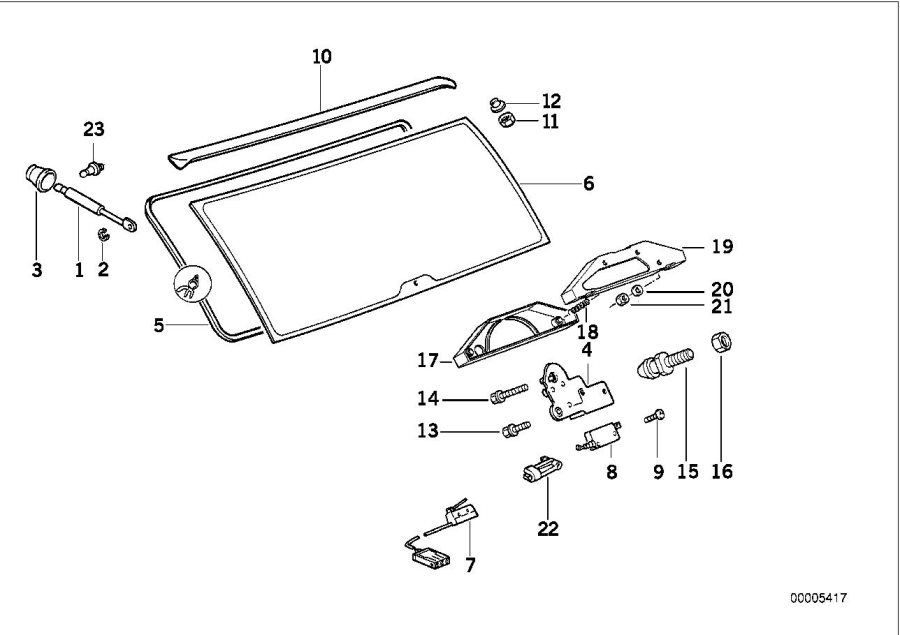 Le diagramme Couvercle de coffre AR/Lunette arrière pour votre BMW