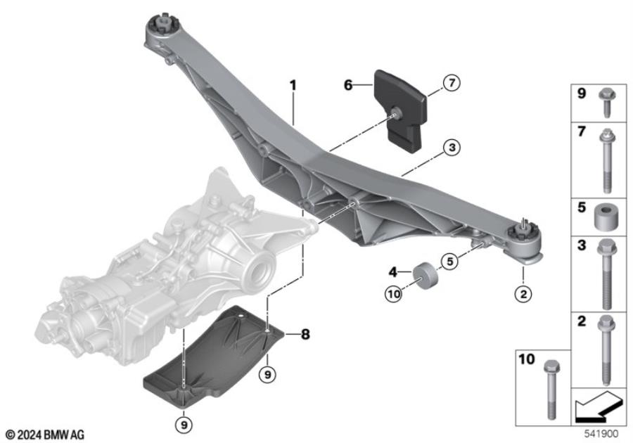 Diagram Cross member, rear differential for your 1988 BMW M6   