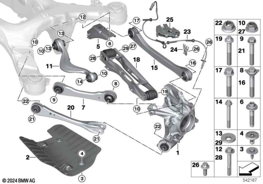 Diagram Rear axle support/wheel suspension for your BMW