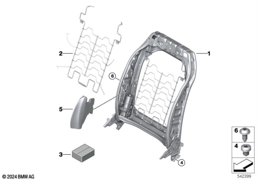 Diagram Seat, front, backrest frame for your BMW