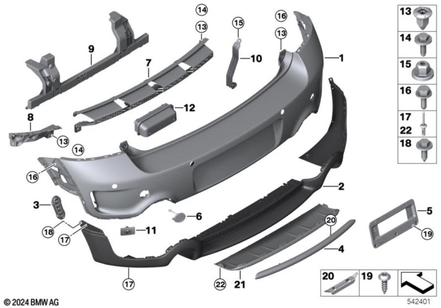 Diagram Trim cover, rear for your MINI