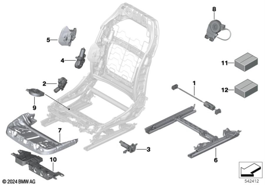 Diagram Seat, front, electrical and motors for your BMW