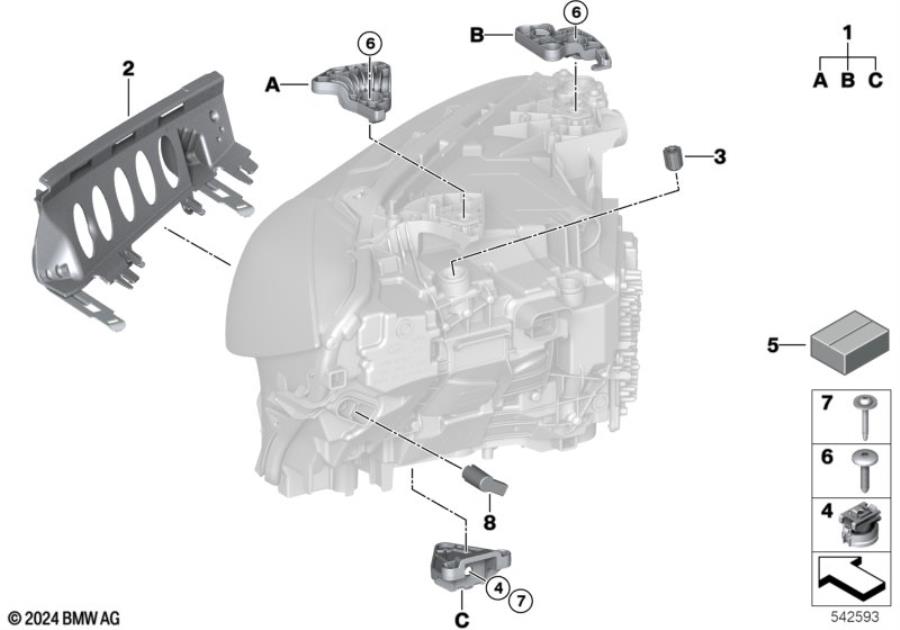 Diagram Single components for headlight for your BMW M6  