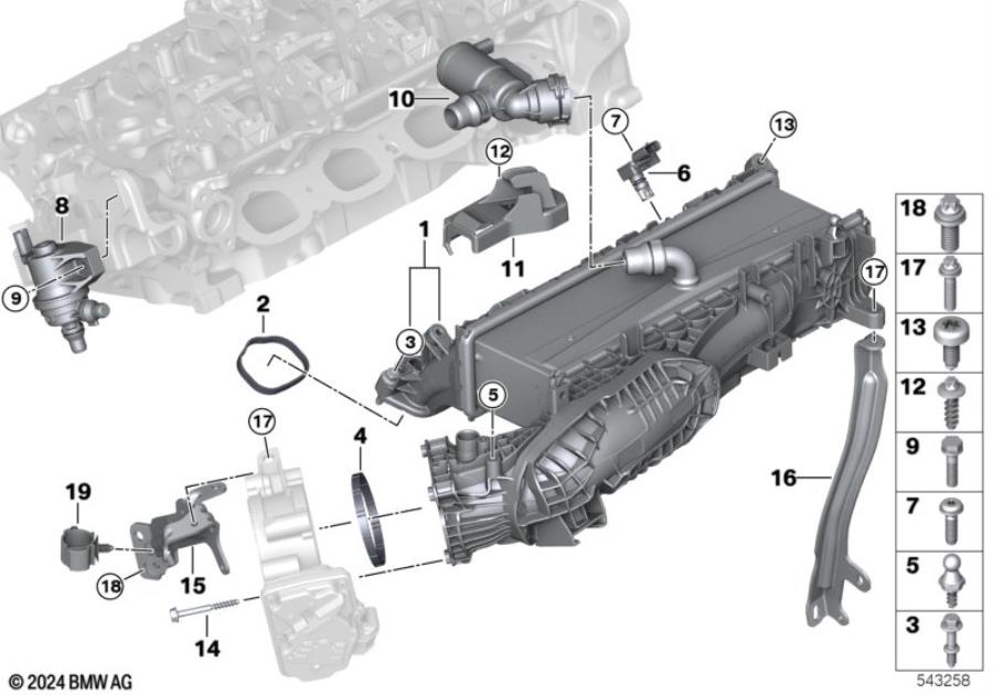 Diagram Intake manifold system for your 2012 BMW 323i   