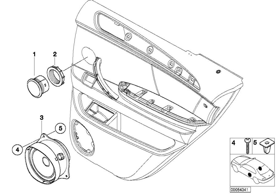 Diagram Single parts F rear door hifi system for your BMW