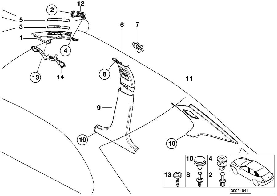 Diagram Trim panel a- / b- / c-column for your 2023 BMW X3  30eX 