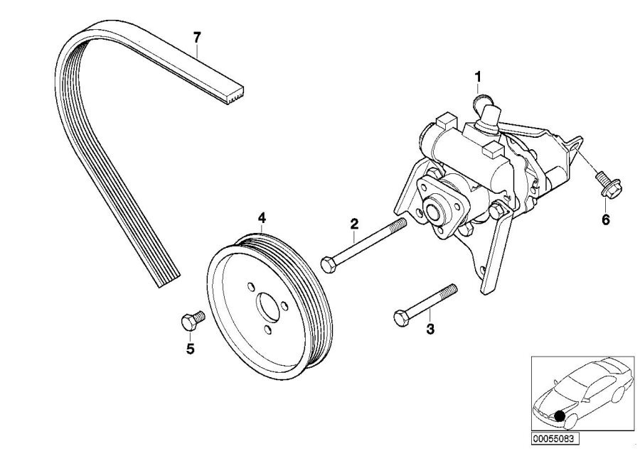 Le diagramme Pompe de servo-direction pour votre BMW