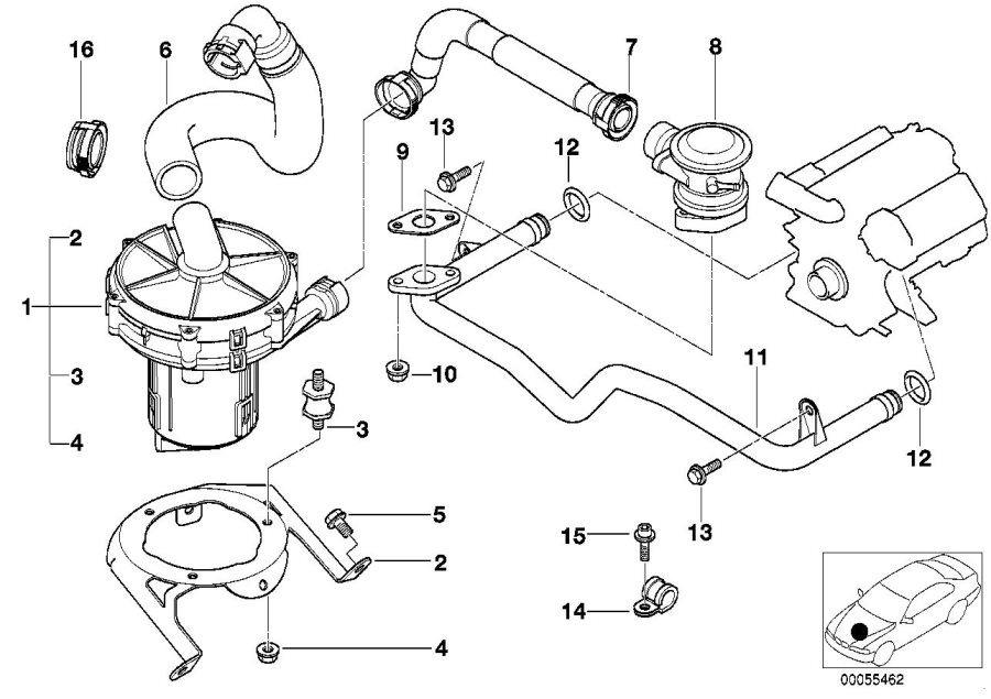 Diagram Emission control-air pump for your BMW