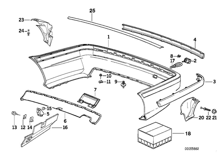 Diagram Trim cover, rear for your 2023 BMW X3  30eX 