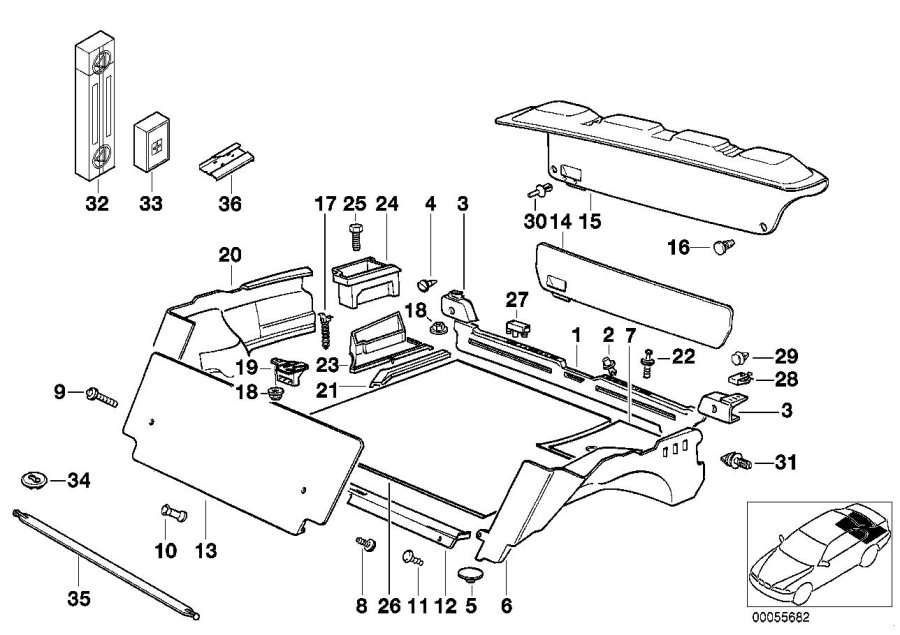 Diagram Trunk trim panel for your 2015 BMW M235i   