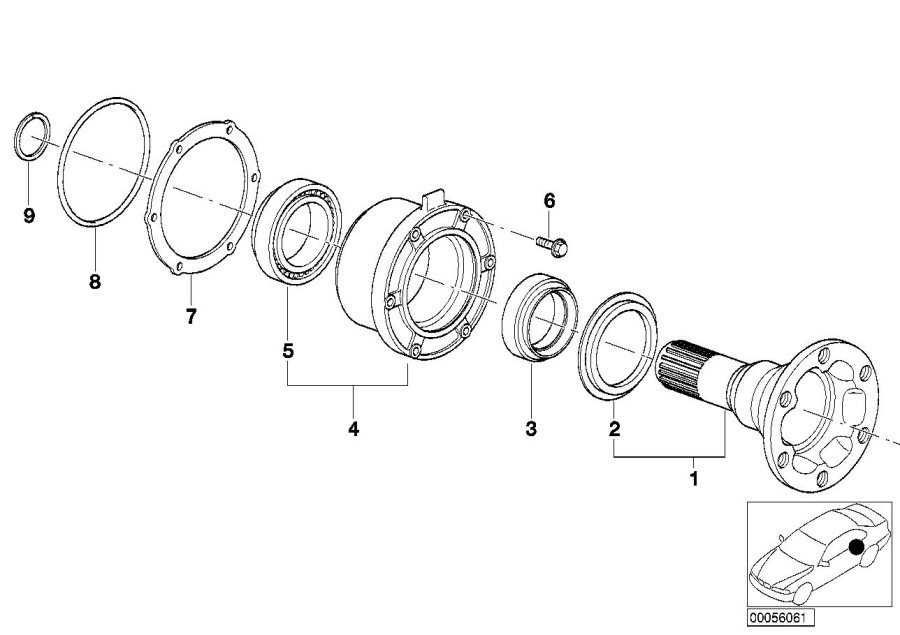 Diagram Drive flange SUSPENSION/GASKET for your 2016 BMW M6   