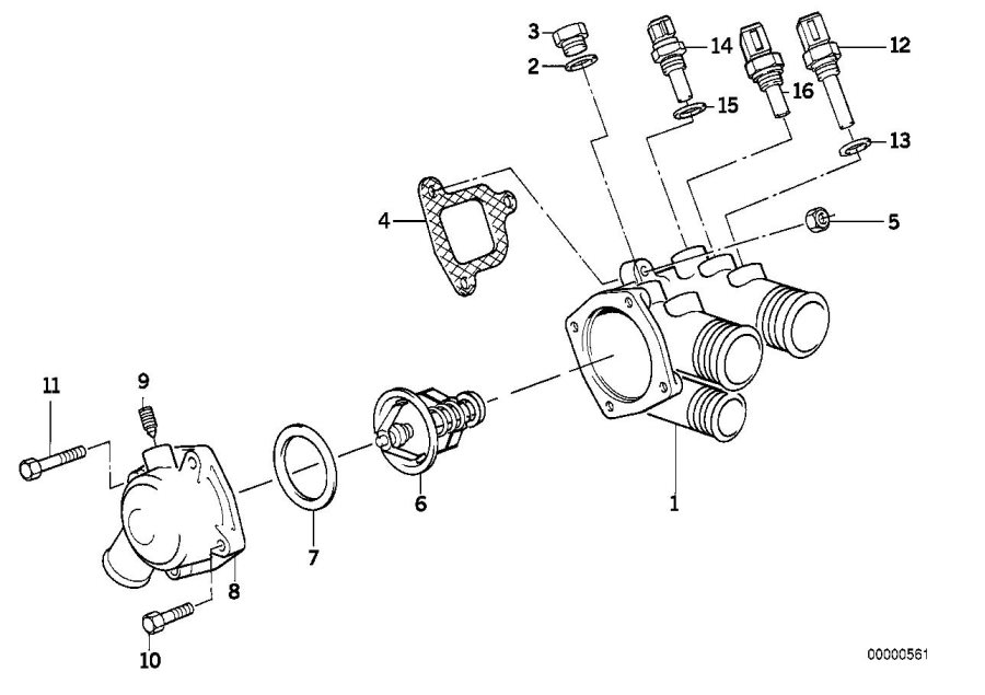 Diagram COOLING SYSTEM-THERMOSTAT HOUSING for your 2017 BMW M4 GTS   