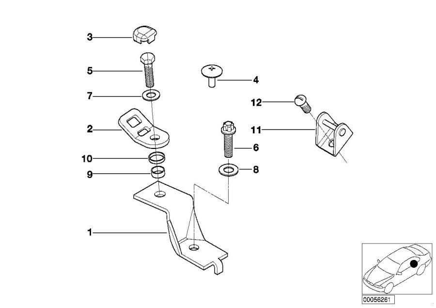 Diagram Bracket, child seat fastening for your BMW