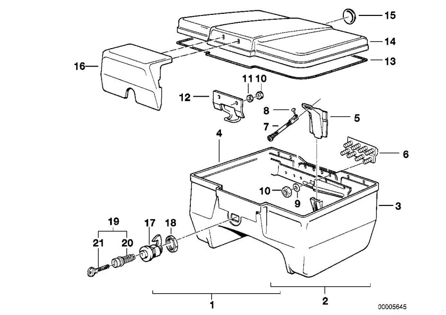 Diagram Top Case 22l for your 2015 BMW R1200GS   